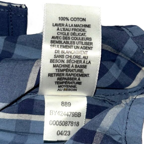 NWT NORDSTROM Kids' Plaid Check Poplin Button-Up Shirt Long Sleeve Boys 10-12 L - Picture 6 of 7